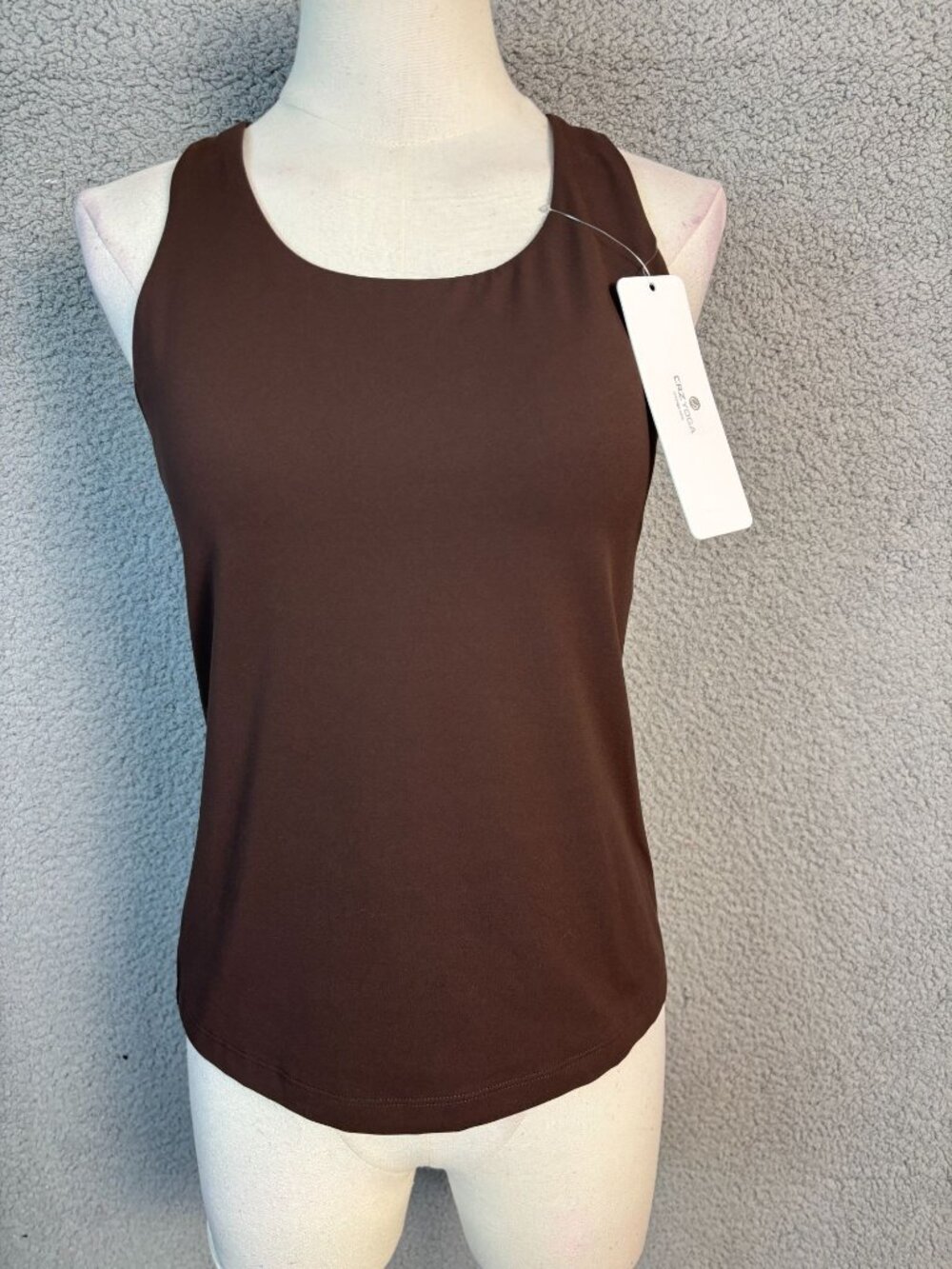 CRZ YOGA Women's Butterluxe Racerback Tank Tops Hot Fudge Brown Medium NWT's